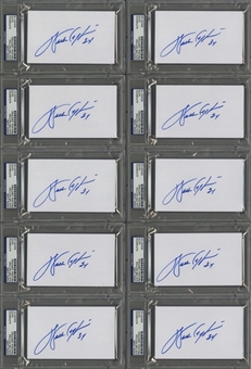 Collection of (10) Walter Payton Autographed Index Cards (PSA/DNA)